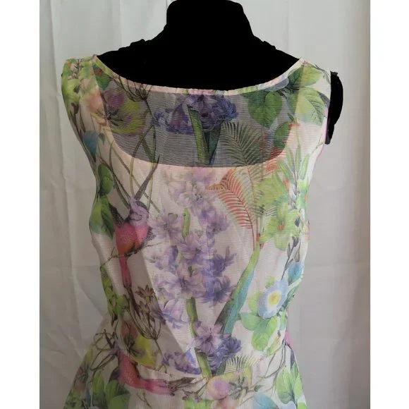 EUC Hummingbird Tea Party Dress Fit & Flare - Dress Barn (US 16) ❧ - Picture 2 of 8